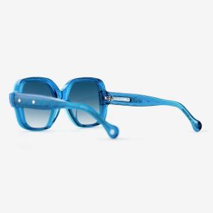 Luxury Japanese eyewear – Bellesguard Cerulean Clarity sunglasses, acetate in Cerulean Clarity, Sea Fusion lenses, Platinum plating, Filter Category 2, Barcelunettes view