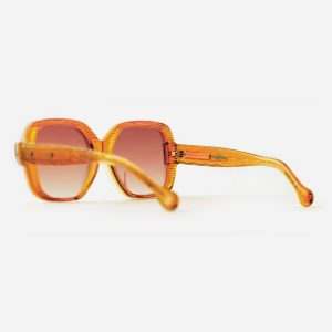Luxury Japanese eyewear – Bellesguard Terra Dorada sunglasses, acetate in Terra Dorada, Amber Meld lenses, 18ct Gold plating, Filter Category 2, Barcelunettes view