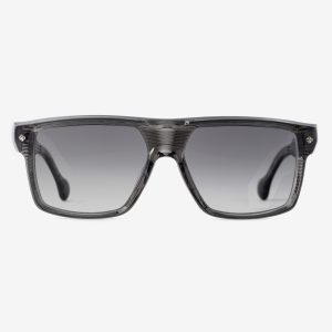 Luxury Japanese eyewear – Ganduxer Glacial Mirage sunglasses, acetate in Glacial Mirage, Concrete Fade lenses, Platinum coating, Filter Category 1, front view