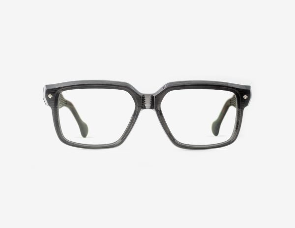 Luxury Japanese eyewear – Tres Dragons Glacial Mirage optical frame, acetate in Glacial Mirage, demo optical lenses (no filter category), Platinum plating, front view