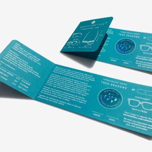 Luxury Japanese eyewear – Tres Dragons model authenticity certificate, Barcelunettes official product documentation.