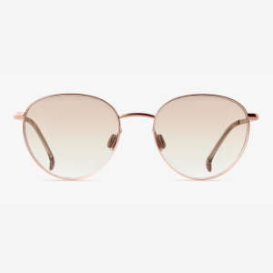 Luxury Japanese eyewear – Gadolin Golden Dusk F1 lenses red carpet, titanium in 18k Rose Gold, acetate in Muted Mocca