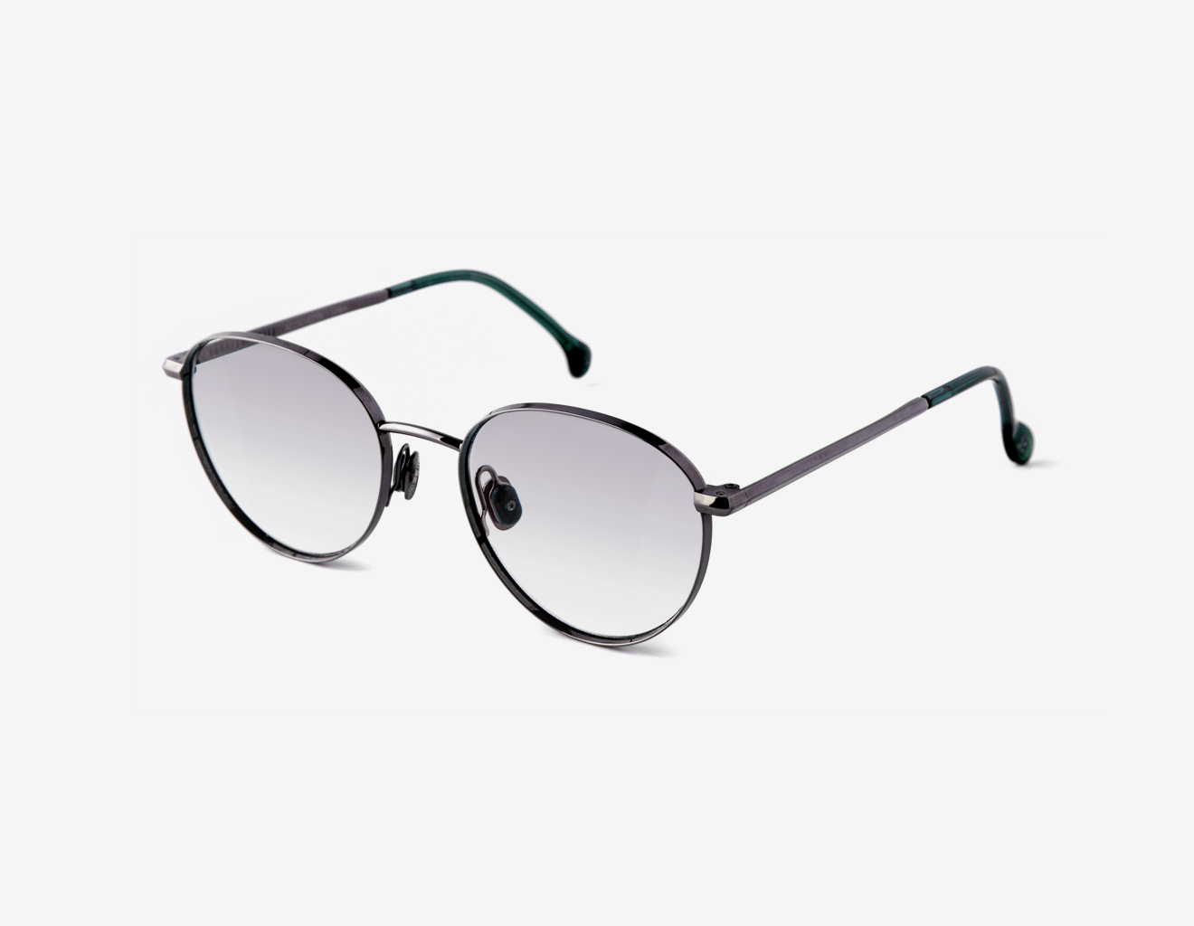 Luxury Japanese eyewear – Gadolin Moon Mist F1 lenses red carpet, titanium in Hematite