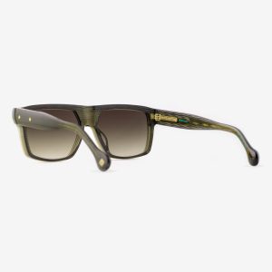 Luxury Japanese eyewear – Ganduxer Mossy Aura sunglasses, acetate in Mossy Aura, Espresso Blend lenses, 18K Gold coating, Filter Category 3, Barcelunettes view