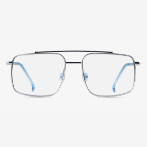 Luxury Japanese titanium aviator optical glasses – Niob in Palladium with clear demo lenses and Coastal Spray acetate