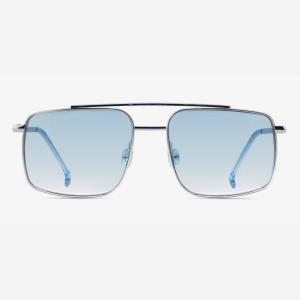 Luxury red carpet aviator eyewear – Niob in Palladium with Nordic Sky tinted lenses and Coastal Spray acetate