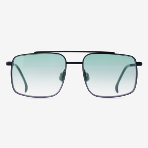 Designer red carpet titanium eyewear – Niob in Basalt with Forest Haze tinted lenses and Dusky Rosemary acetate
