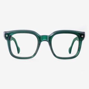 Luxury Japanese eyewear – Quijano Herb Garden optical frame, acetate in Herb Garden, demo optical lenses, Platinum plating, front view