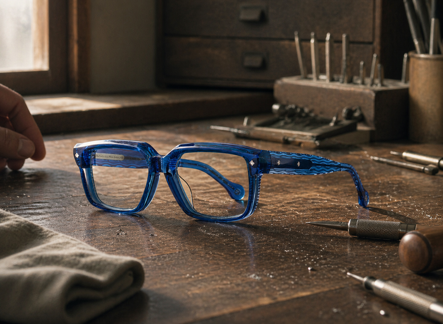 Japanese eyewear craftsmanship and precision frame finishing