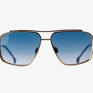 18K Gold - Blue Lens